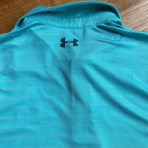 Under Armour Mens M The Play Off HeatGear Polo 2.0 Teal Gorpcore Golf Sportswear - Picture 5 of 5